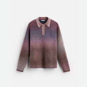Zara Gradient Knit Polo Shirt